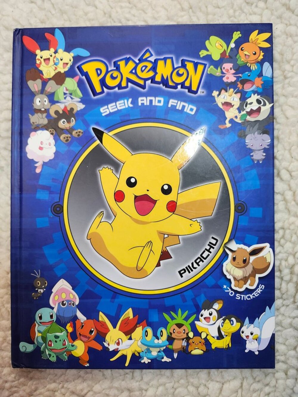 Pokemon Seek and Find Pikachu Viz Media Hardcover Activity Book 70+ Stickers